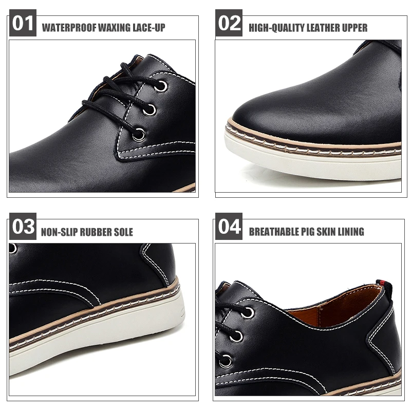 Мужские классические туфли из натуральной кожи на шнуровке размеры 38-47 | Обувь