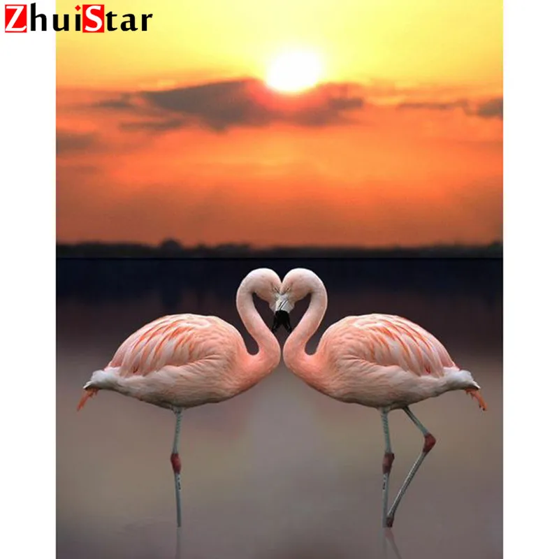 5D DIY Diamond Painting New Square Stones pink Flamingo love Embroidery Sale Mosaic Full Display Home Decor XY1 | Дом и сад
