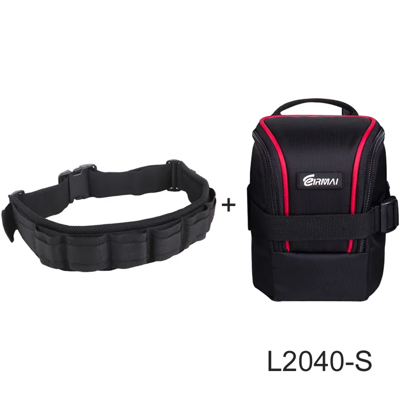 Strap w L2040S Фото камера DSLR регулируемый ремень Паутинный поясной ремень держатель ж/функциональный мягкий чехол для объектива сумка для Canon Nikon - Цвет: Strap w L2040S