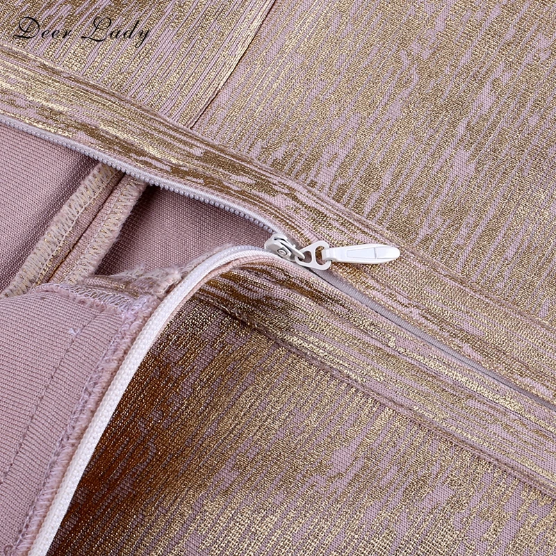 Женское Бандажное платье с оленем золотистое облегающее для вечеринок Клубная