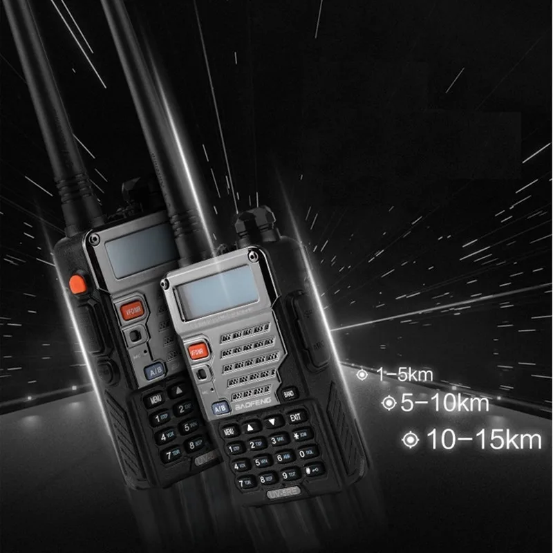 Портативная рация BAOFENG 2 шт. 5 Вт UHF VHF Ham CB сканер радиостанция портативный