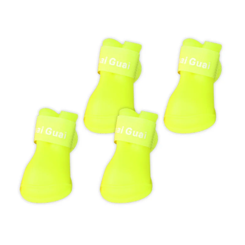 1 комплект 4 шт. водонепроницаемые летние резиновые ботинки обувь для собаки