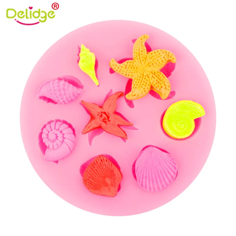 Delidge 1 шт. Ракушки Морская звезда силиконовая форма 3D сахарные пирожные