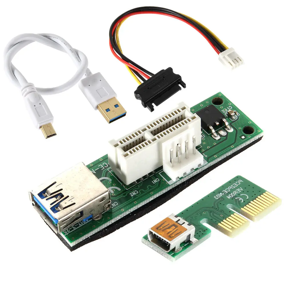 Мини PCI E Express расширение 1X переходная карта питания USB 30 см удлинитель кабеля 4 Pin @