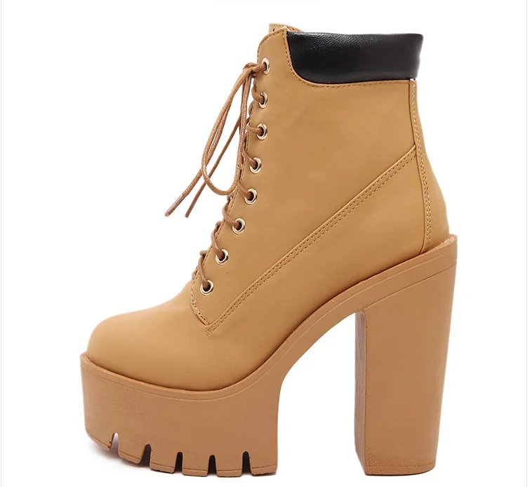 Fashion Women Boots Square Heel Platforms PU Leather Thigh High Pump Boots Motorcycle Shoes Hot Sale MAZIAO