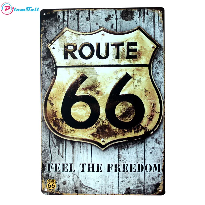 Почувствовать Свободу Ретро Винтаж Олово Признаки Route 66 Декор Для Дома паб