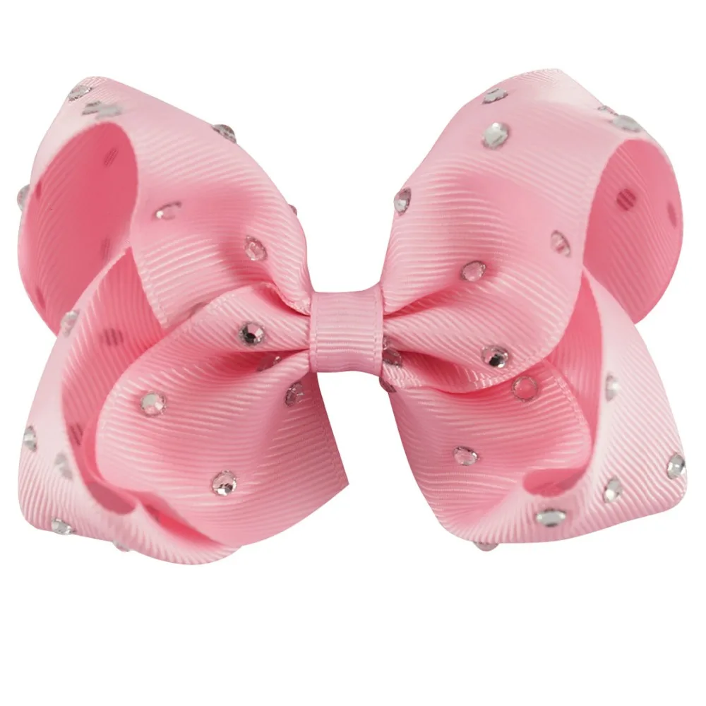 4-дюймовый бант для волос бутик твердая лента стразы заколки-бантики заколки