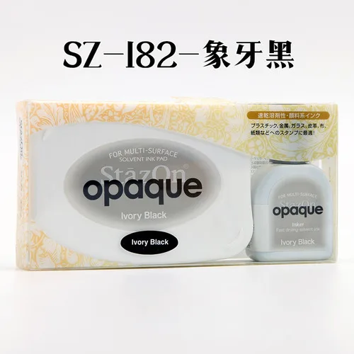 SZ-182-ivory black SZ-Japan Tsukineko Moon Cat StazOn металлическая серия многоцветный Непрозрачный Быстросохнущий набор штемпельная подушка, золото/серебро/платина - Цвет: SZ-182-ivory black