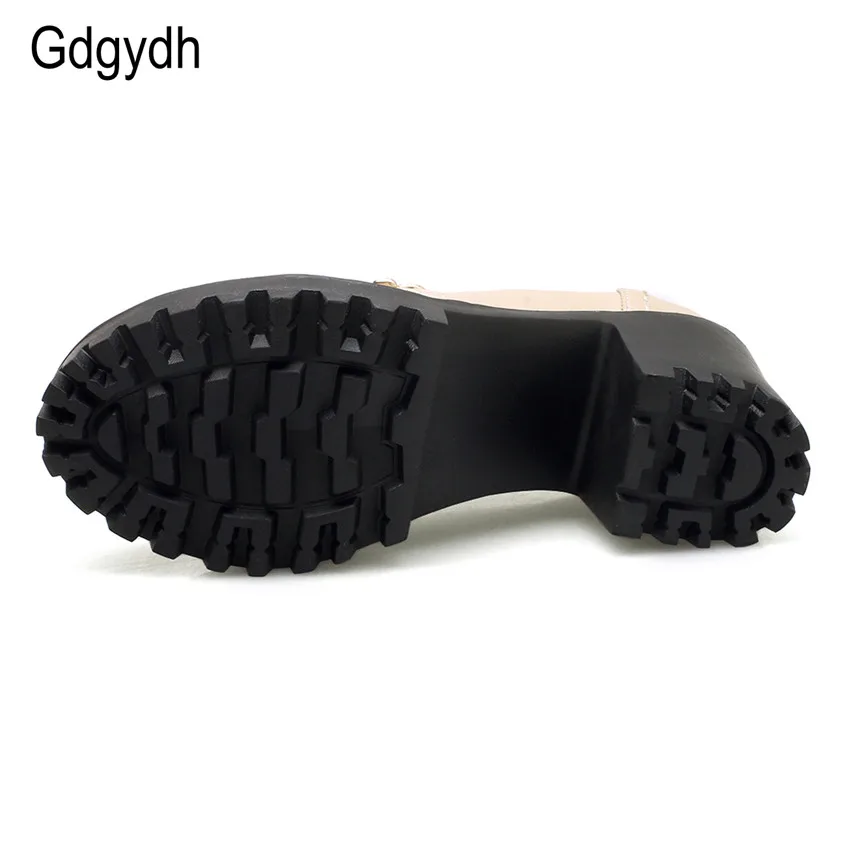 Женские туфли лодочки Gdgydh черные обувь в британском стиле на платформе с круглым