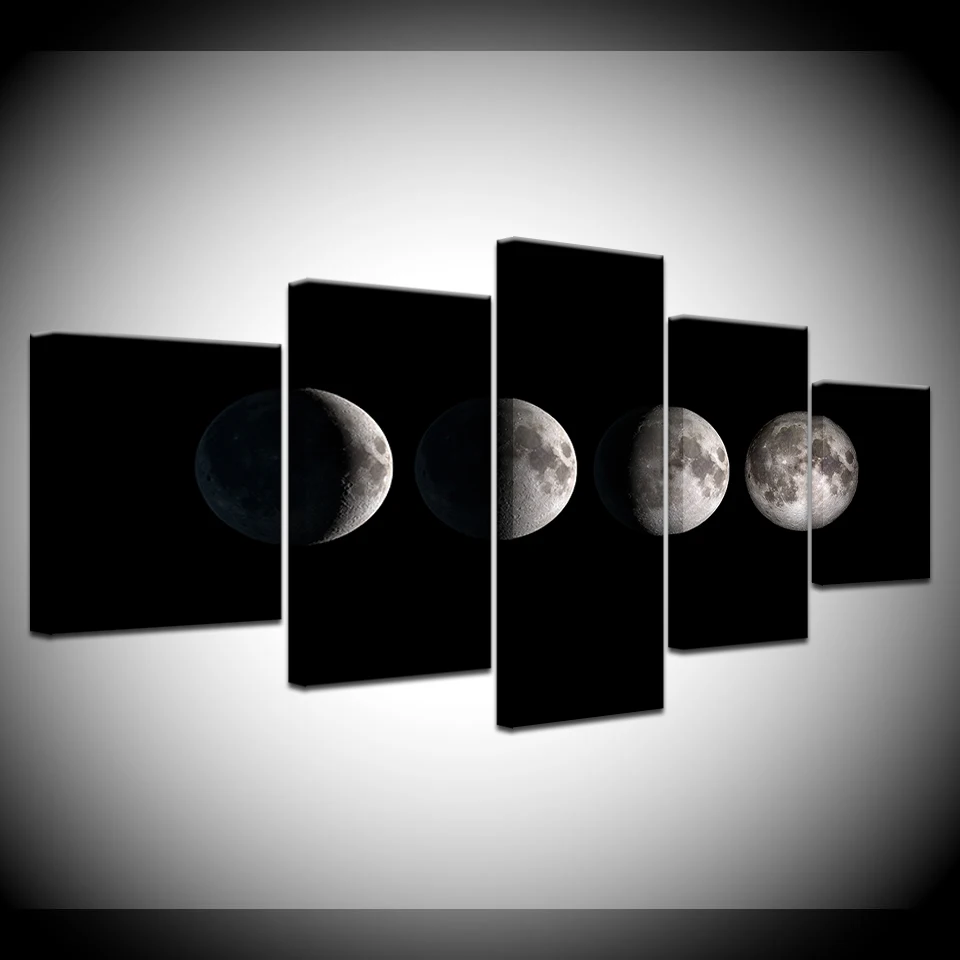 

Paintings on Canvas Wall Decor Canvas Black and White Pictures Photo Modern Abstract Space Lunar Eclipse Prints Artwork Wall Art