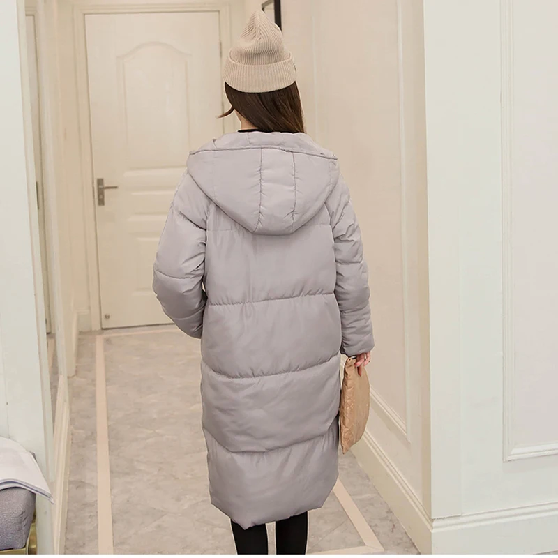 Новинка 2020 хлопковая куртка Женская Длинная свободная средней длины на