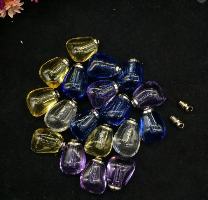 500 шт./лот разноцветные кулоны с винтовой крышечкой миниатюрные флаконы для