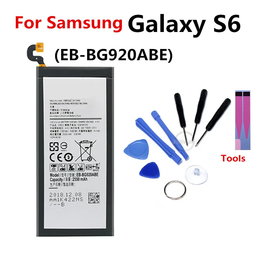 Для Samsung EB BG920ABE батарея 2550 мАч для Galaxy S6 SM G920 G920F G920I G920A G920T G920V G920P G920S G9200 G9208