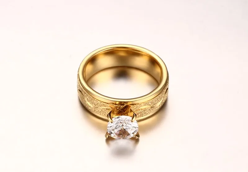 Модные Обручение кольцо для Для женщин скучный польский Нержавеющая сталь