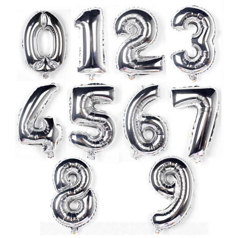 Номер баллоны 16/32/40 дюймов фольга вечерние шар золотой гелия большие цифры с днем