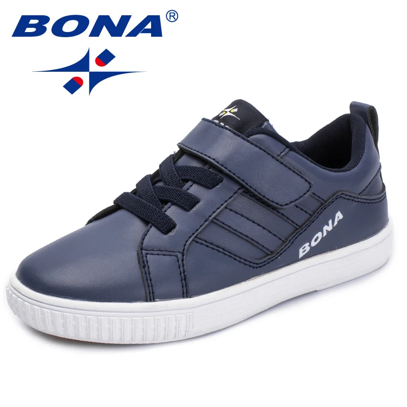 BONA New Fashion Style Children Casual Shoes Synthetic Girls Flats Hook &amp Loop Boys Loafers Outdoor Sneakers Free Shipping | Детская