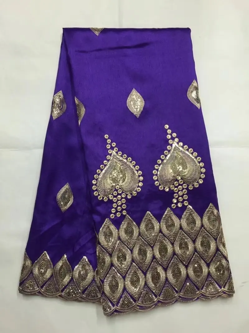 

Wholesale Red Nigerian George Silk Lace Fabric Sequined Embroidered Wedding Laces India African Red Sequins George Lace Material