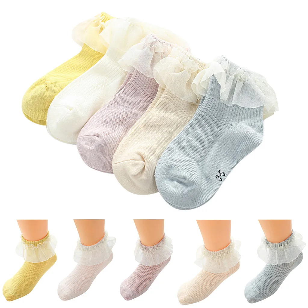 5 пар Новое поступление кружевные носки для девочек детские с пальцами Носки