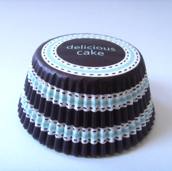 Бесплатная доставка 100X коричневая полоса бумага для выпечки Маффин лоток Кекс