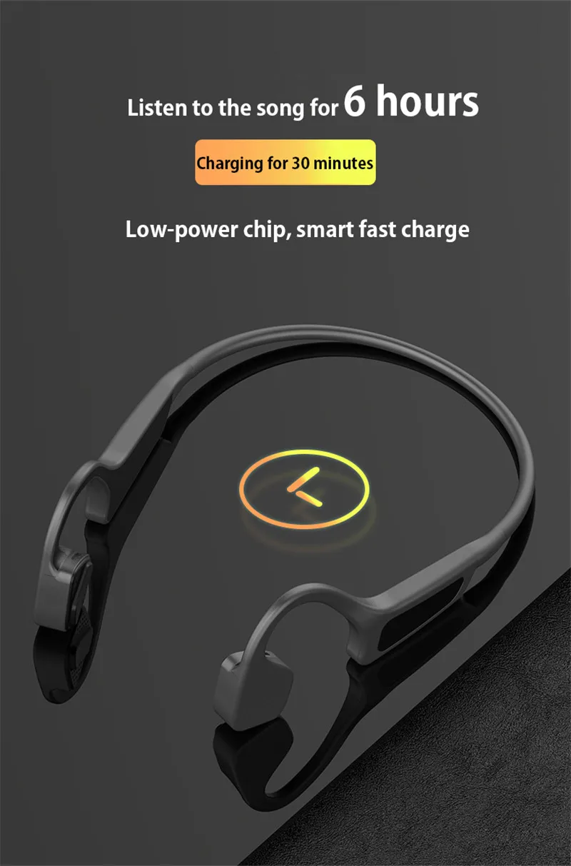Гарнитура с костной проводимостью беспроводной Bluetooth 5.0 наушники спортивные водостойкие беспроводные наушники