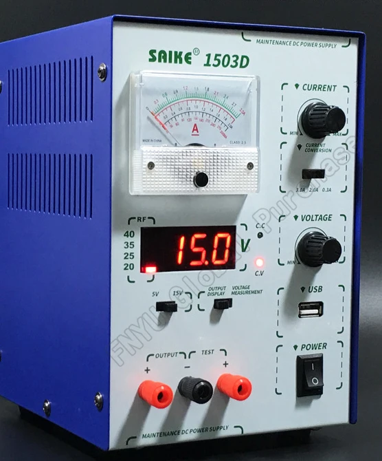 SAIKE 1503D DC Регулируемый источник питания 15 V 3A лабораторный блок с интерфейсом