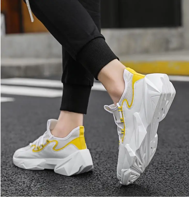 Fashion men sneakers casual and comfortable mesh platform casual shoes men's solid color soft bottom outdoor shoes K4-20