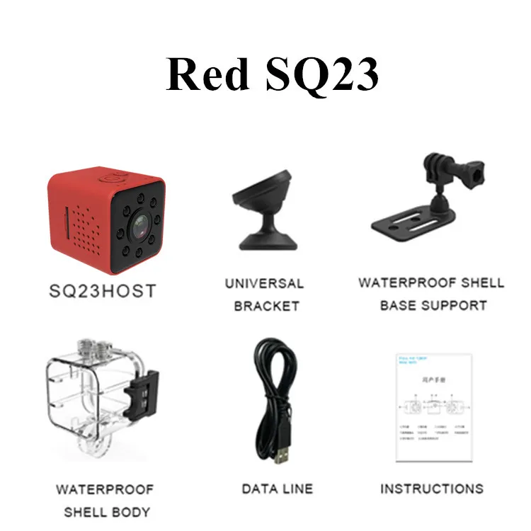SQ23 Red SQ23 мини-камера Wi-Fi 1080 P HD видео датчик ночного видения водостойкий микрокамера DVR Motion SQ13 мини-камера Обновление версии - Цвет: SQ23 Red
