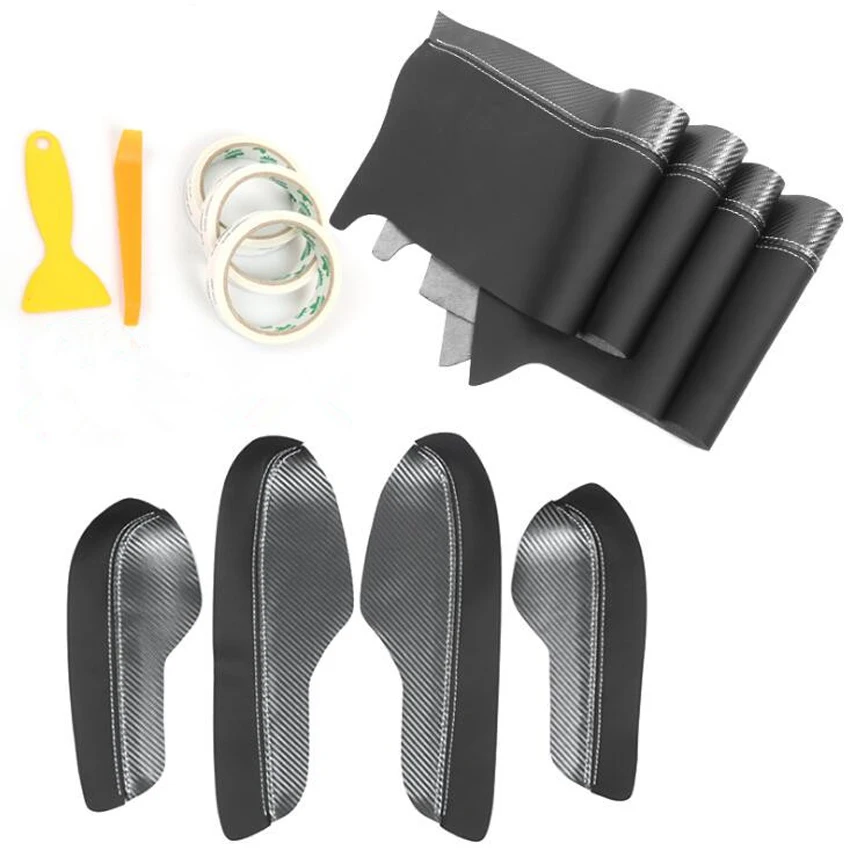 

Fit For Honda Civic Sedan 10th 2016 2017 LHD Car Door Armrest Panel Surface Shell Protective Cover Trim PU Anti-scratch Styling