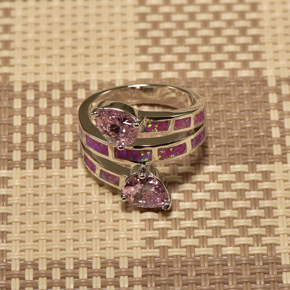 Pink Crystal Opal Ring 925 Sterling Silver Top Quality Fancy Jewelry Wedding Size 5 6 7 8 9 10 11 A218 | Украшения и аксессуары