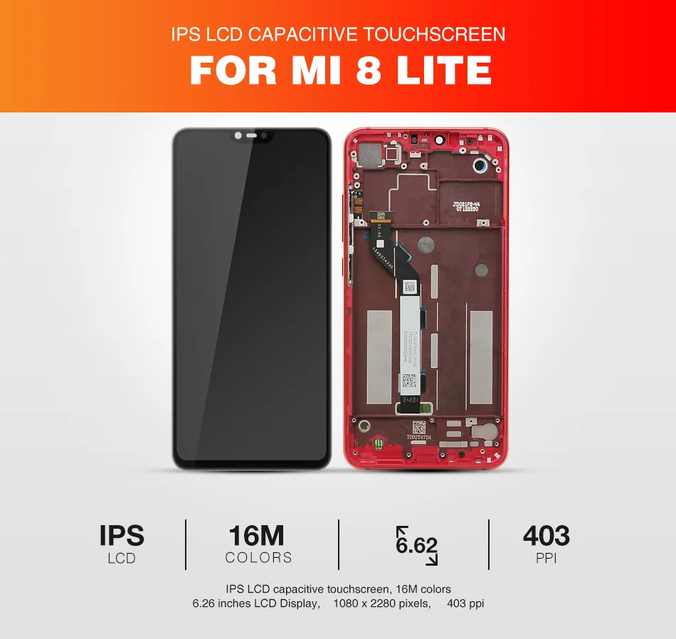 Экран для Xiaomi mi 8 Lite ЖК-дисплей с рамкой сенсорной панели для mi 8 Lite ЖК-дигитайзер Запасные части