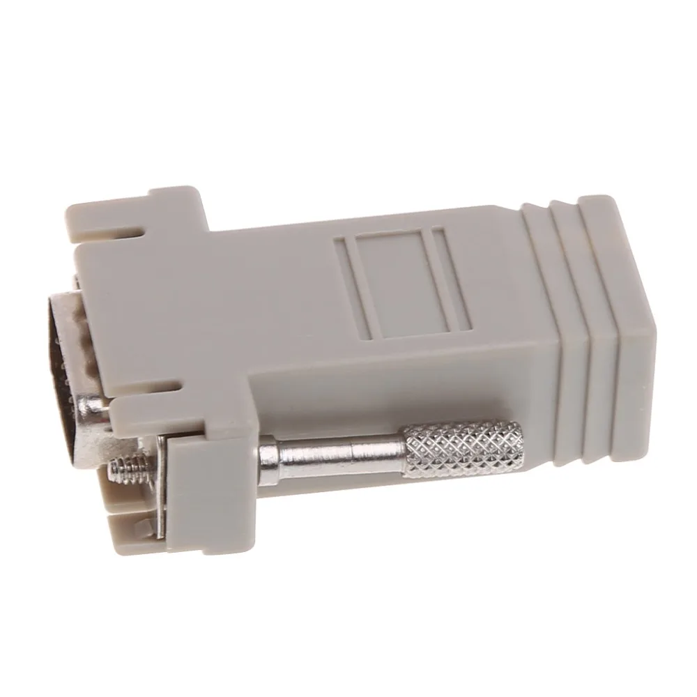 1 шт. серый VGA удлинитель штекер к локальной сети Cat5 Cat5e/6 RJ45 Ethernet Женский адаптер