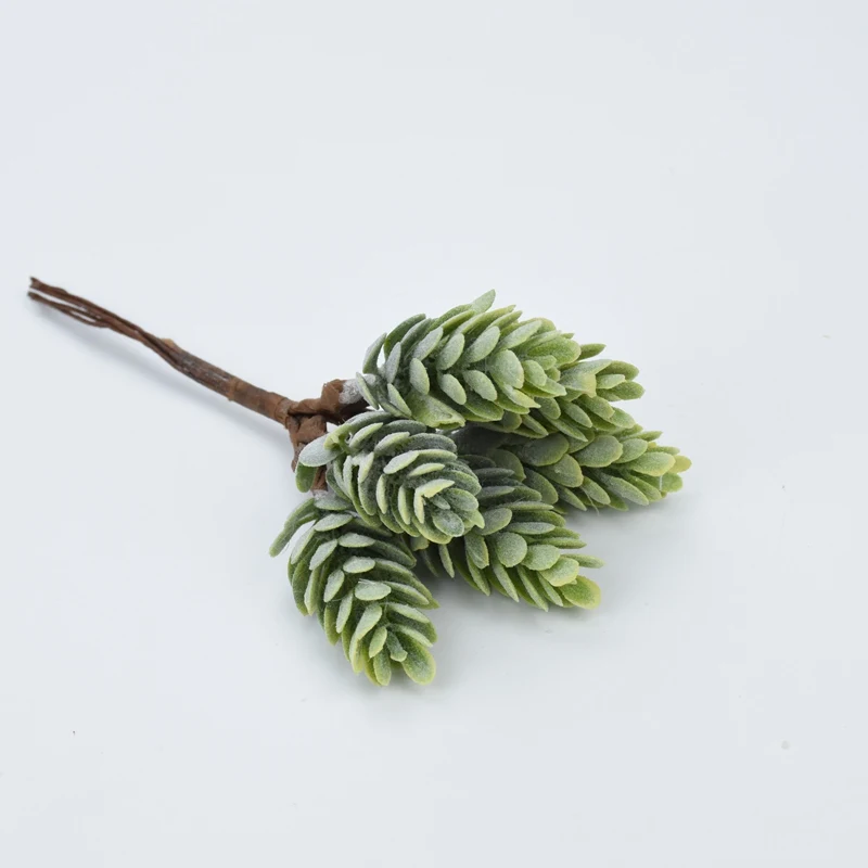 dark green 6 шт./комплект Искусственные цветы ананас трава для ручной работы DIY подарок Рождественская гирлянда год украшения аксессуары - Цвет: dark green