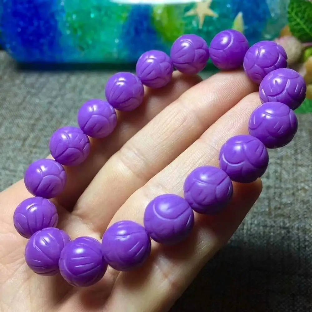 

Natural Phosphosiderite Purple stone Bracelet 12.5-11.5mm AAA