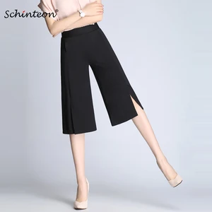 Schinteonлетние широкие брюки; Прямые свободные офисные женские брюки длиной до середины икры; Модные M-9XL с высокой талией