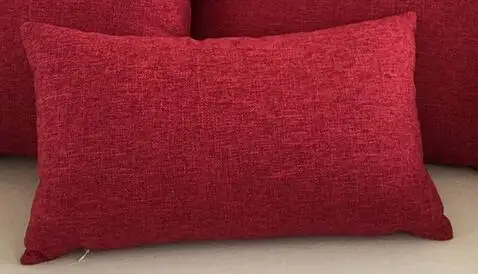 Wine red Fyjafon толстый 2 шт чехол для подушки, однотонный чехол для подушки, декоративный чехол для подушки из хлопка и льна, чехлы для подушек 45*45/55*55/30*50/60*60 - Цвет: Wine red