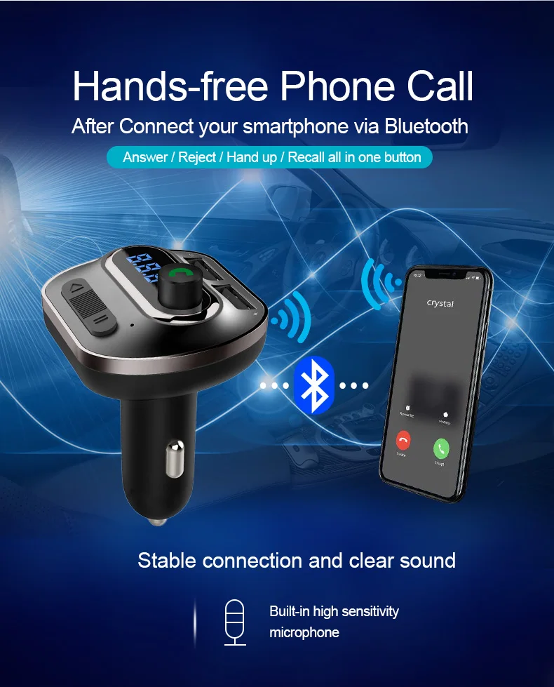 CDEN автомобильный Bluetooth fm-передатчик Автомобильный MP3-плеер USB Автомобильное зарядное устройство aux аудио TF карта U диск музыка hands-free автомобильный комплект