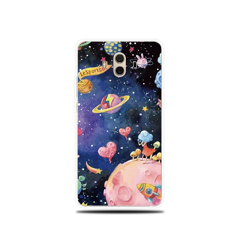 Космическая фантазия с рисунком силиконовый чехол для телефона huawei mate 8 9 10 Lite Pro