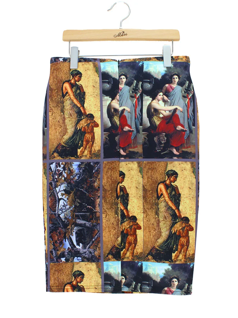 Знаменитая картина печать женская юбка западной модный дизайн женской одежды