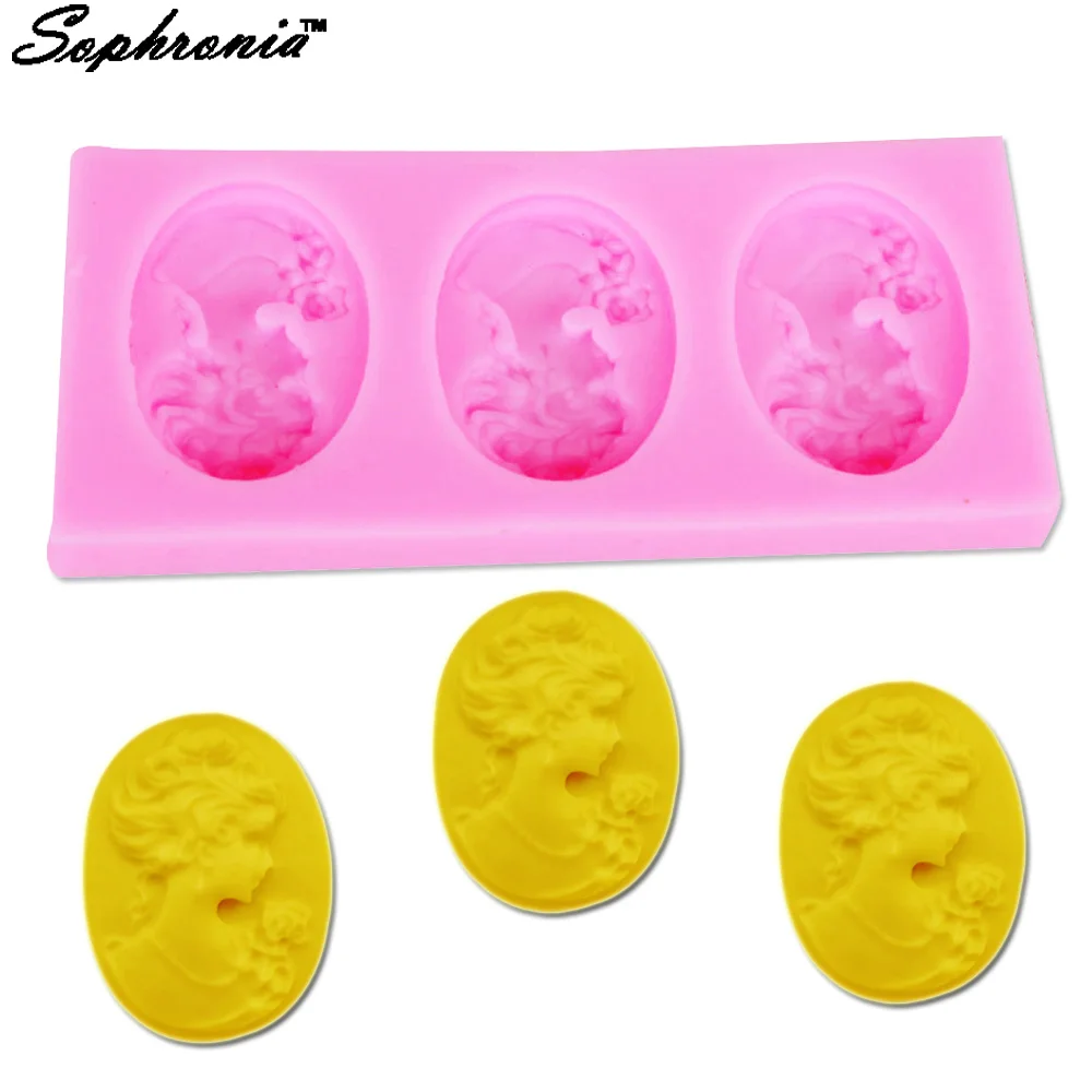

10PCS/SET DIY Noble Lady Madam Beauty Portrait Cake Decorating Tools Silicone Cake Mold Fondant Chocolate Candy Mould m148