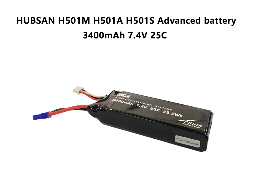 Высокая производительность Улучшенная литий-полимерная батарея 7,4 V 3400mAh 25C для Hubsan H501A H501S H501C Fly более 25 минут