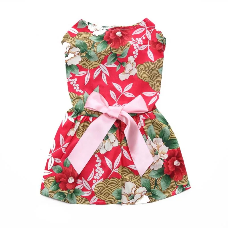 2018 Summer Pet Dog Dress High Quality Polyester Clothes White Dotted Princess Cute | Дом и сад