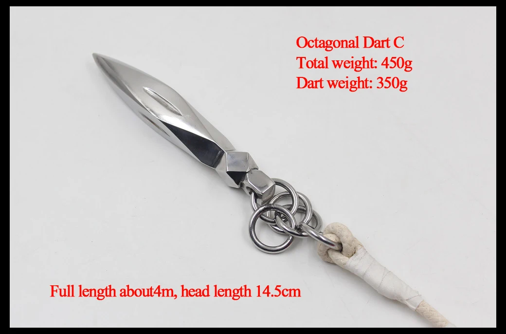 Octagonal Dart C Оружие кунг-фу, Дротика из нержавеющей стали, традиционное оборудование для боевых искусств с канатом 4 м - Цвет: Octagonal Dart C
