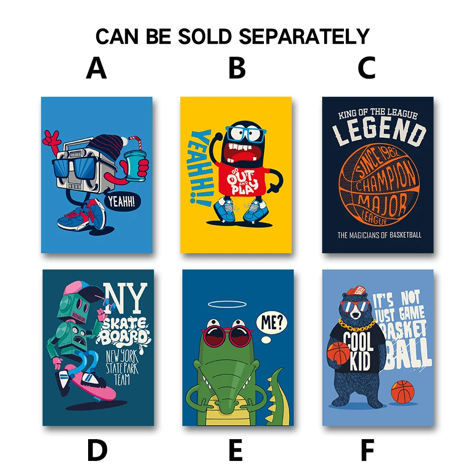 COLORFULBOY фанаты баскетбольного медведя Картина на холсте Художественная печать