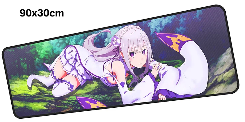 Size 900x300X2MM Re zero коврик для мыши геймер 900x300 мм notbook коврик для мыши большой игровой коврик для мыши красивый коврик для мыши стол для компьютера padmouse аксессуары - Цвет: Size 900x300X2MM