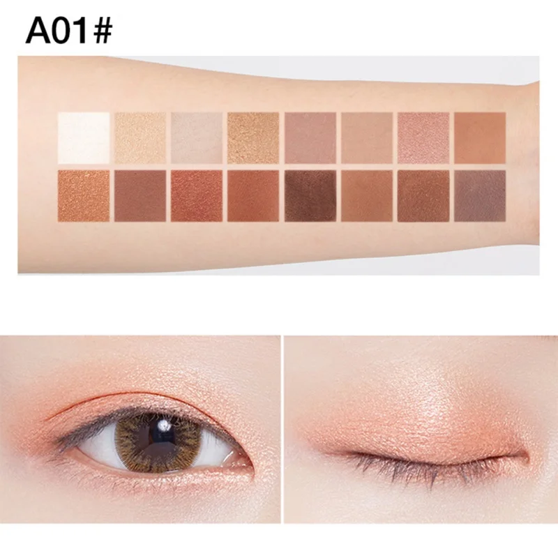 16 цветов s матовые пигментные тени для век Палитра Набор мерцающих нюдовых теней