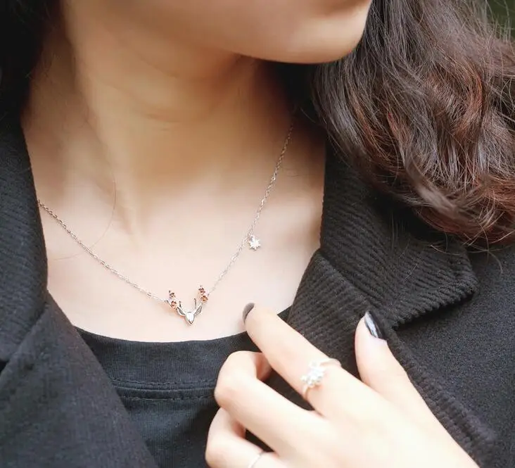 yiustar Silver color Animal Antler necklace for women Long Chain boho necklaces & pendants Jewelry SYXL058|antler necklace|necklaces womennecklaces |