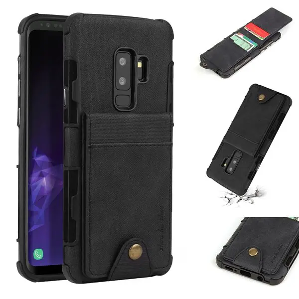 Hotr S10e для Samsung Galaxy S8 plus S9 plus полный защитный чехол кожаный чехол с отделением для карт для Samsung Note 8 - Цвет: Black