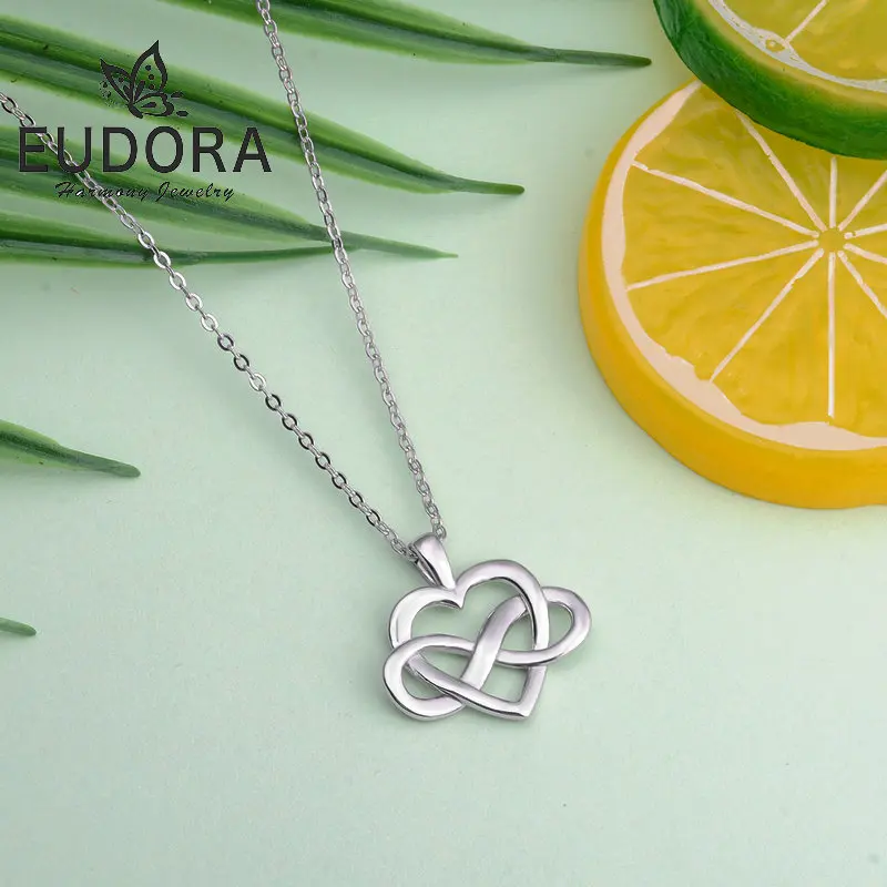 Eudora серебро 925 пробы кулон в виде сердца Ирландское бесконечное любовное