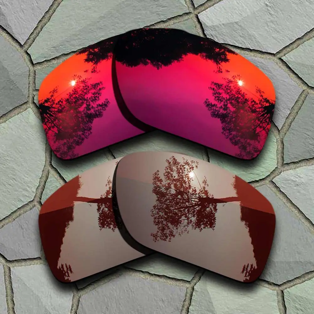 

Violet Red&Bronze Brown Sunglasses Polarized Replacement Lenses for Oakley Big Taco
