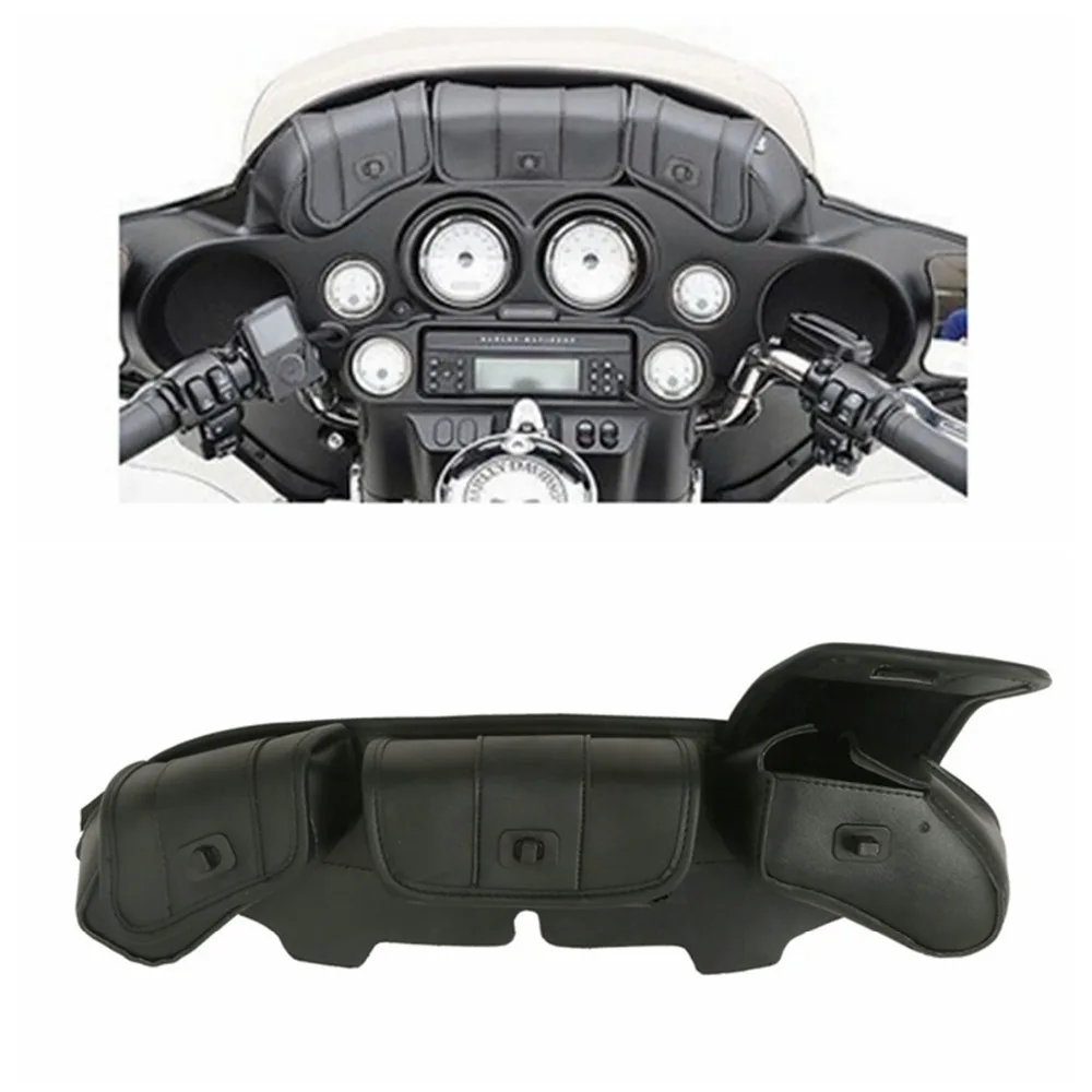 Мотоцикл ветровое стекло сумка Тройная 3 кармана для Harley Touring Electra Street Glide FLHX Trike